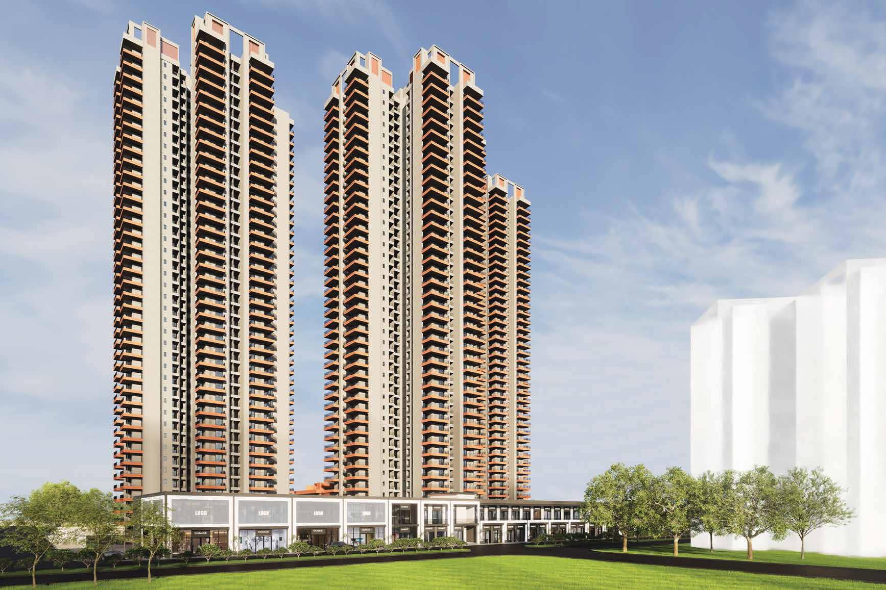 Full tower view with open site frontage